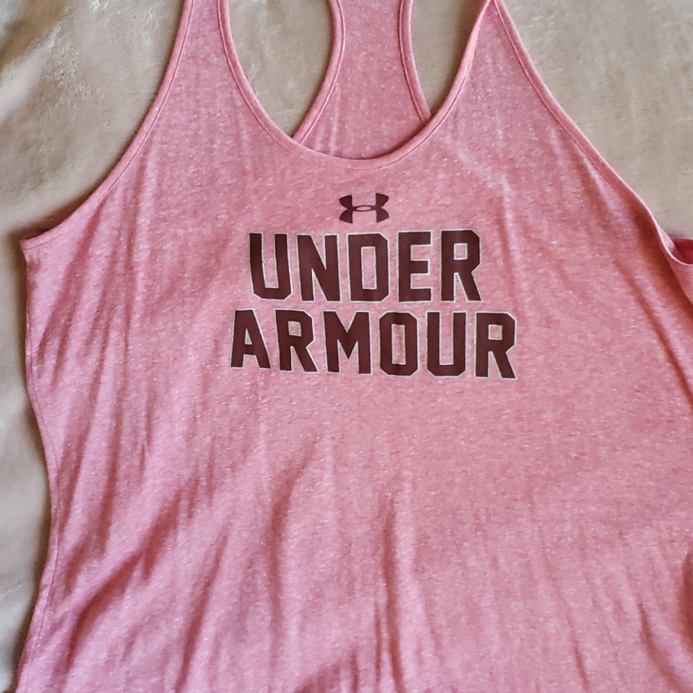 Under armour pink tank.